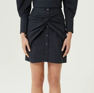 Rebecca Minkoff XS Ora Cotton Twill Knot Mini Skirt